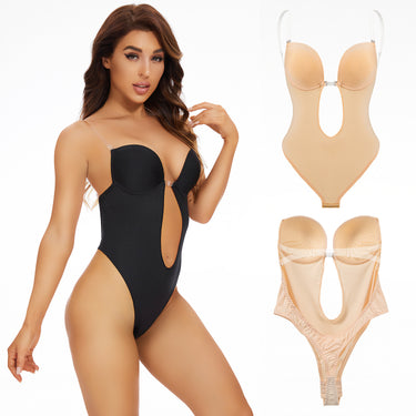 Backless bra shapewear bodysuit